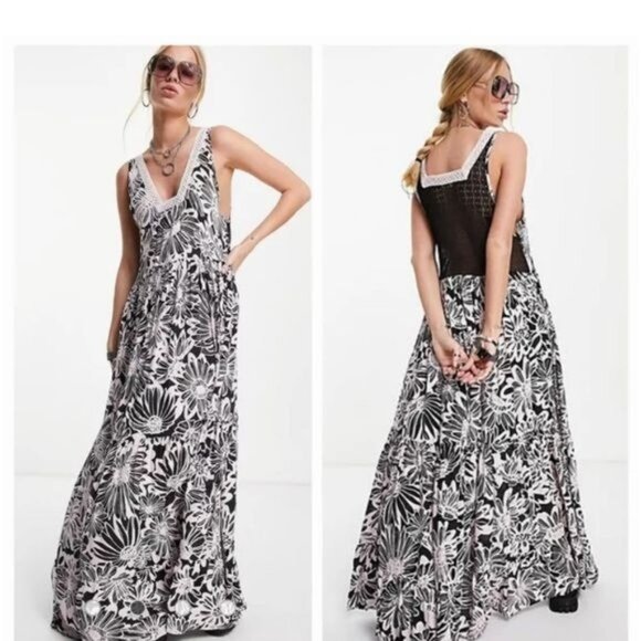Free People Tiers for you Tiered Maxi dress Small - Picture 1 of 10